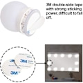 Miniatyrbild 2 av 5: Hollywood Style Led Sminkspegel Lights Kit med 10 dimbara glödlampor för smink toalettbord och power Plug-in belysningsarmatur Strip, V
