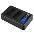 Miniatyrbillede 4 af 5: LP E12 Batterilader med LCD-skærm, Dobbelt USB-opladning til Canon EOS M, EOS M2