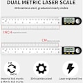 Miniatyrbillede 4 af 4: Vinkel lineal vinkelmåler 0°-360° rustfrit stål LCD display til træbearbejdning, hjemmearbejde, konstruktion