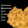 Miniatyrbillede 3 af 5: Sfæriske lyskæder, små 3M 20 LED-kugler, batteridrevne