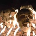 Pikkukuva 5 / 5: Halloween ihmiskallon koriste Uudelleenkäytettävä Fire Pit Skulls C 1kpl