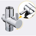 Miniatyrbilde 3 av 4: T-adapter G1/2\" med bypassventil - Växla vattenflödet för badrum 3-veis dusj i polert krom massiv messing