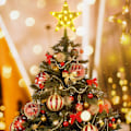 Miniatyrbillede 5 af 8: Topper Juletræ Stjerne, 11 LED 19.4cm Julestjerne Juletræ Varm Hvid Batteri Lys Julepynt Pentagram Lampe varm vit 11 LED