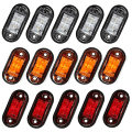 Miniatyrbilde 4 av 5: 10 stk. Advarselslys LED-dioder Oval LED-sidemarkeringslys Rød 10PCS