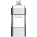 Pikkukuva 1 / 5: 3-in-1 USB-muistitikku OTG-liitäntä iPhone-, iPad-, Android- ja PC-laitteille (hopea, 128 Gt)