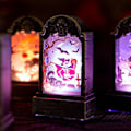 Miniatyrbillede 5 af 11: Halloween LED Lysdekorationer Lysende Gravsted Spøgelse Græskar Skelet Lanterne Gyser Natlys Fest Dekoration null - Sort Kat