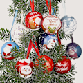 Pikkukuva 2 / 6: 7 cm Julgran Dekor Ball Bauble Tryckt Jul Fest Hängande G one size G one size