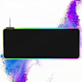 Miniatyrbillede 3 af 5: Ekstra stort bordplade med RGB-belysning sort 800x300x3
