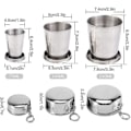 Miniatyrbild 5 av 5: Hopfällbar kopp i rostfritt stål, premium metallkopp Stapelbar dricka utomhus resor teleskopisk hopfällbar mugg