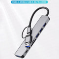 Miniatyrbild 2 av 5: 8-i-1-portar USB A Typ C Hub Concentrator Dockningsstation 3 0