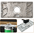 Miniatyrbilde 3 av 5: Bordplateinnsats i aluminiumslegering med 4 ringer for trebearbeidingsbenk, 235 mm x 120 mm x 8 mm