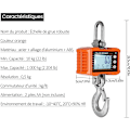 Miniatyrbilde 5 av 5: 1000KG Elektronisk krokvekt LCD Bakgrunnsbelyst Digital Display kg/lbs Enhetsendring Data Hold Tare Nullstill Oransje (uten batteri),
