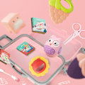 Miniatyrbild 4 av 5: Minivagn Falska Dockor Resväska Förpackning för Case Ögonfransar Förpackningslåda Simulering Bagageförvaringslåda Rosa