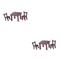 Miniatyrbilde 2 av 5: 1/2/3 Bord og Stoler Sett Håndmalt Dekor for Mikrolandskap Brun 2Set