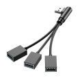 Pikkukuva 1 / 11: USB-jakaja Hub mobiilivirralle, autolle, tietokoneelle USB-uros - naaras latauskaapeli Datakaapelin jatkojohto sovitin null - Vasen taivutus