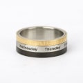 Miniatyrbild 3 av 4: Exquisite Herrring Trefärgad rotation Slitstark multifunktionell unik fingerring för arbete US 8