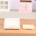 Miniatyrbild 1 av 5: 1:6 Dockhus Simulering Bakning Bröd Box Dockhus Förvaringsbox Vit