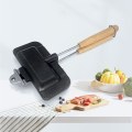 Miniatyrbilde 3 av 5: Dobbeltsidig smørbrødpanne Non-stick sammenleggbar grill-stekepanne for brød Ristet brød-frokostmaskin Pannekake-koker kjøkken