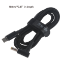 Miniatyrbillede 5 af 5: 100W PD USB Type-C hane-ingång till 90 graders DC 5,5 x 1,7 mm hane strømkabel