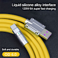 Pikkukuva 2 / 3: 120W 6A Supernopea lataus Type-C -neste silikonikaapeli Nopea US Oranssi Androidille 1m Orange For Android 1m