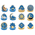 Pikkukuva 5 / 5: 12 kpl Eid Mubarak riippuva pyörre Ramadan Mubarak koristeet Onnellinen Eid kiitos