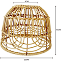 Miniatyrbillede 3 af 4: Kreativ Scandi Lampeskærm Naturlig Lampedekoration Hængelampe Vævet Lampeskærm E26 Flet Lampeskærm Pendel Lampe Cover til Tehus, Brun