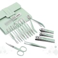 Miniatyrbild 1 av 5: Nagelklippare Bärbar Set - Manikyr Set Rostfritt stål Nagelklippare Set med hopfällbar påse Manikyr Cutter Kit (16 STK/ SET, Grön)