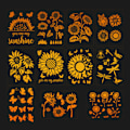 Pikkukuva 4 / 11: Auringonkukka Mehiläinen Perhonen Stencilit Malli Kevät Teema Maalaus Stencilit Lehti Piirustus Malli Uudelleenkäytettävä Maalaus Ste