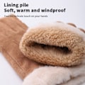 Miniatyrbilde 3 av 6: Kvinner Vinter Plysj Tykk Touch Driving Mocka Lær Mitten Ve F OneSize F OneSize