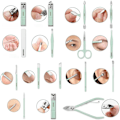 Miniatyrbild 5 av 5: Nagelklippare Bärbar Set - Manikyr Set Rostfritt stål Nagelklippare Set med hopfällbar påse Manikyr Cutter Kit (16 STK/ SET, Grön)