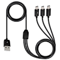Pikkukuva 1 / 5: 1M 3 in 1 USB A -hane till 3 USB 5-stifts mini USB-datasynkroniseringsladdningskabel Y Sp