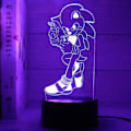Pikkukuva 1 / 5: 3D Sonic USB-yövalo - Tunnelmavalo Värikäs Musta jalusta: Värikäs 5