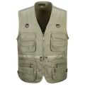 Miniatyrbillede 4 af 5: Mænd Udendørs Fiskevest Jagt Vandring Udendørs Vestlomme Khaki 3XL