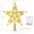 Miniatyrbilde 6 av 8: Topper juletre stjerne, 11 LED 19,4 cm julestjerne juletre varmt hvitt batterilys juledekorasjon pentagram lampe varm vit 11 LED