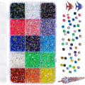 Miniatyrbilde 1 av 5: 15 000 stk neglsteiner, strass for håndverk, neglsteiner og strass, regnbue strass, fargerike perler for negler, sminke selvdekorasjon (3 mm 1