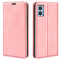 Magnetiskt Läderfodral med Sugpropp Kompatibelt med Motorola Moto E22 / E22i Pink
