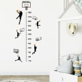 Miniatyrbild 8 av 8: Basketpojke Höjdmät väggdekaler för barnens sovrum w Black One Size Black One Size
