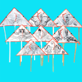 Miniatyrbilde 1 av 5: 1. DIY Tegnet Drage Foldbar Utedrage Barn Ki Multicolor 1stk Multicolor 1pcs