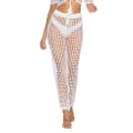 Miniatyrbillede 1 af 5: Cover Up-bukser til kvinder Sexede Hollow Out Hæklede Højtaljede Mesh Strand Bikini Badetøj Bukser Hvide M M