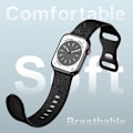 Miniatyrbilde 4 av 5: Blomstrete gravert rem kompatibel med Apple Watch Armbånd 38 mm 40 mm 41 mm for kvinner, erstatningsbånd for iWatch Series SE 9 8 7 6 5 4 3 2 1, Svart Black