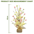 Miniatyrbillede 2 af 5: Påskeæg Træ Kunstig Blomst Led Lys Bordplade Dekorationer Påske Lampe Ornament