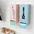 Miniatyrbilde 2 av 5: CDQ Veggmontert Plast Matpose Gjenbrukbar Søppelpose Dispenser Hvit