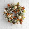 Miniatyrbilde 1 av 8: Thanksgiving kunstig høstlønn og gresskar krans for A 1PC A 1PC