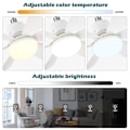 Pikkukuva 3 / 10: LED-kattotuuletinvalo 40 W E27 kaukosäätimellä himmennykseen, sopii olohuoneeseen, työhuoneeseen, kodinkäyttöön, 85-265 V white 52cm