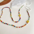Miniatyrbillede 3 af 5: Maskekæde Glas?gon Kæde Halskæde - Håndlavede Perler Smiley Ansigt