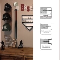 Miniatyrbild 4 av 5: 4-pack akryl basebollträ väggfäste, basebollträställ, väggmonterat basebollträställ, softball väggställshållare, för förvaring eller visning