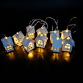 Miniatyrbild 7 av 8: 2m 10st Led Julgran Hus Style Fairy Light Led String Vit one size White one size