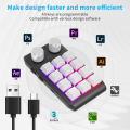 Miniatyrbild 3 av 11: RGB Programmerbar Makro-tangentbord 12 Tangenter Plug-Play Mini-tangentbord för Enhands-spel Svart