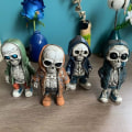 Miniatyrbild 4 av 7: Coola skelettfigurer Halloween Skelettdocka Hartsprydnad C one size C one size