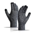 Miniatyrbillede 1 af 8: Vinterstrikket varme handsker Tyk Ensfarvet Varmt Touch Warm Ridi sort og hvid OneSize black and white OneSize